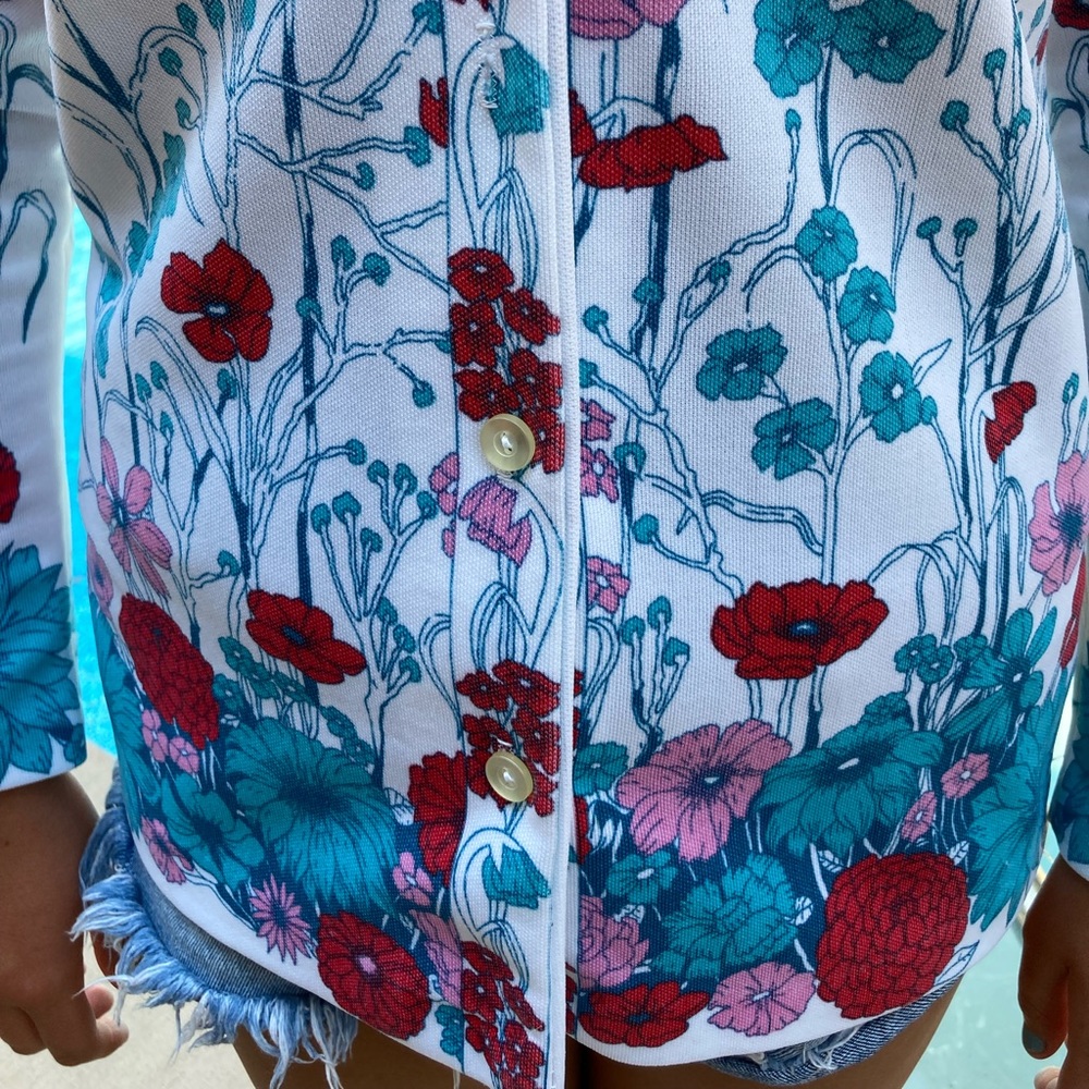 Vintage 70’s Polyester Double Knit Floral Shirt - Picture 4 of 8